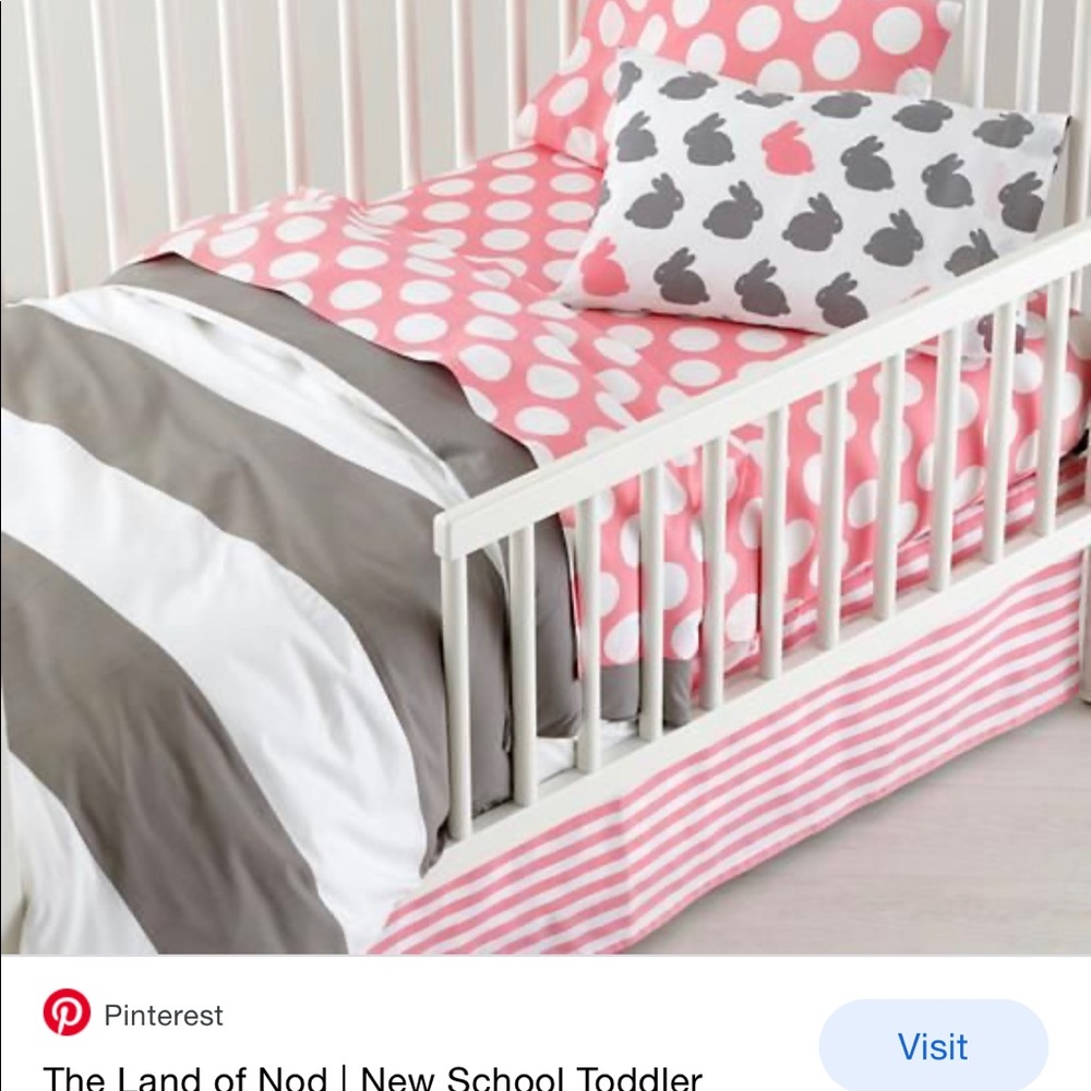 2 sets Twin Sized Sheets Land of Nod gray & pink